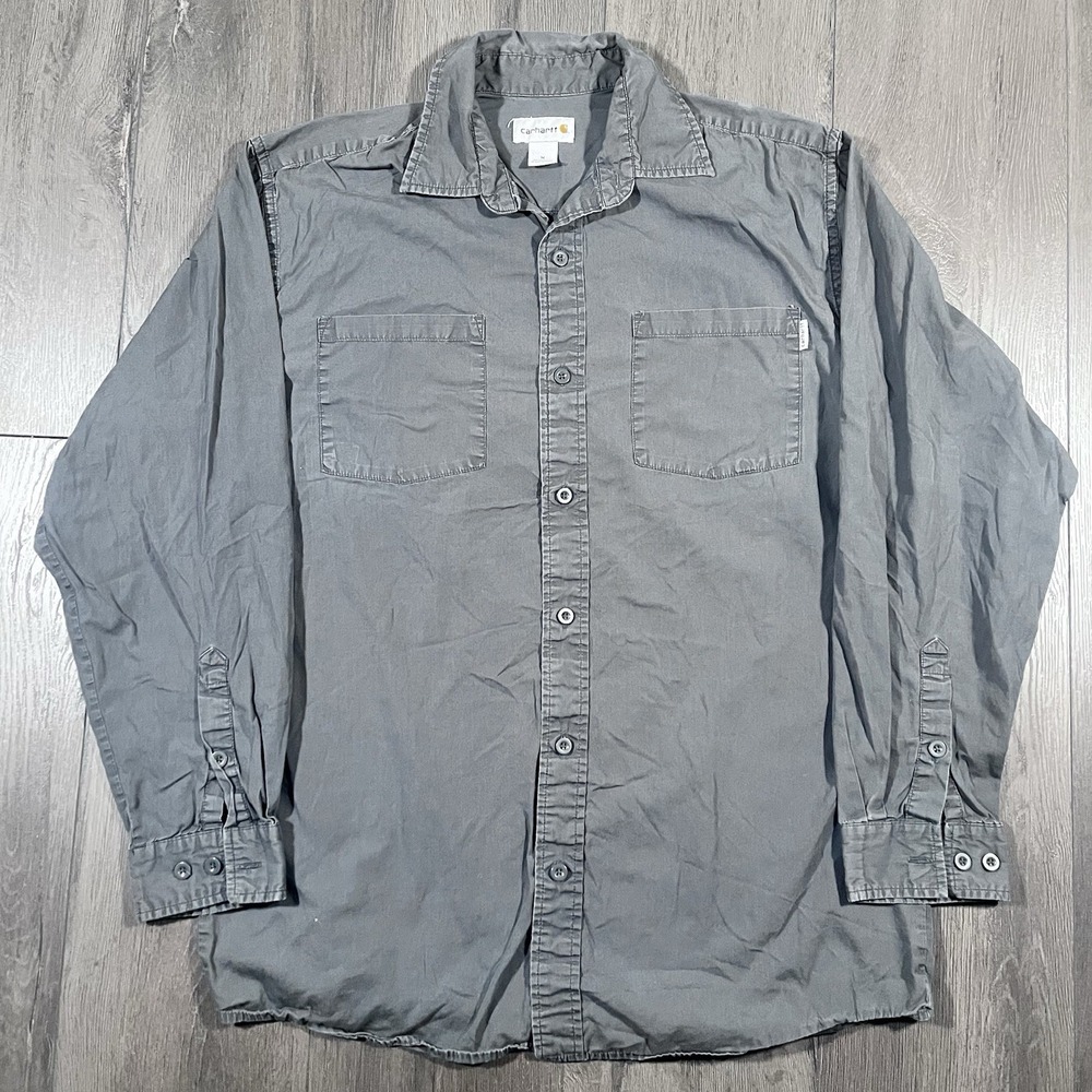 Carhartt Shirt Mens Medium Asphalt Grey‎ Workwear Utility Gorpcore Original USA